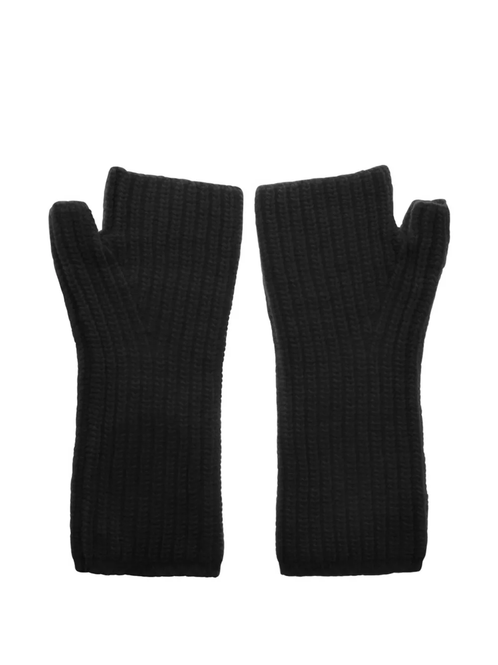 Herno ribbed fingerless gloves - Zwart