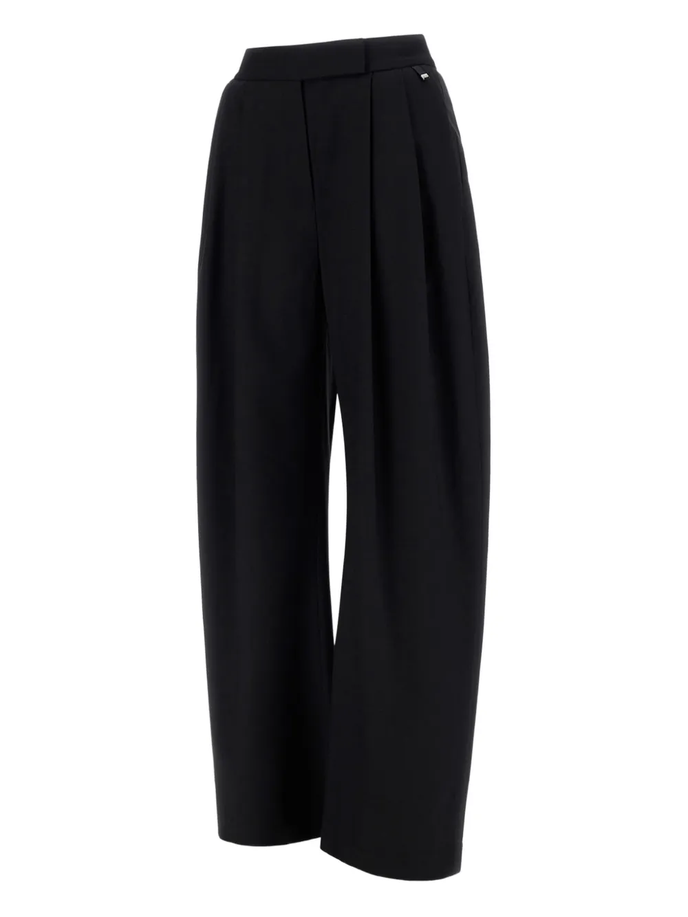 Herno Palazzo Trousers In Fluid Wool In Black