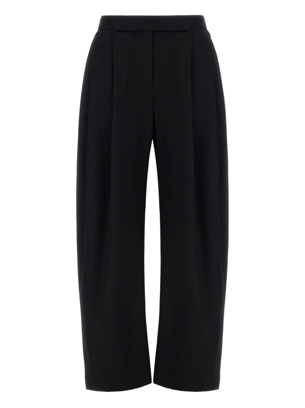 Herno Palazzo Trousers In Fluid Wool In Black