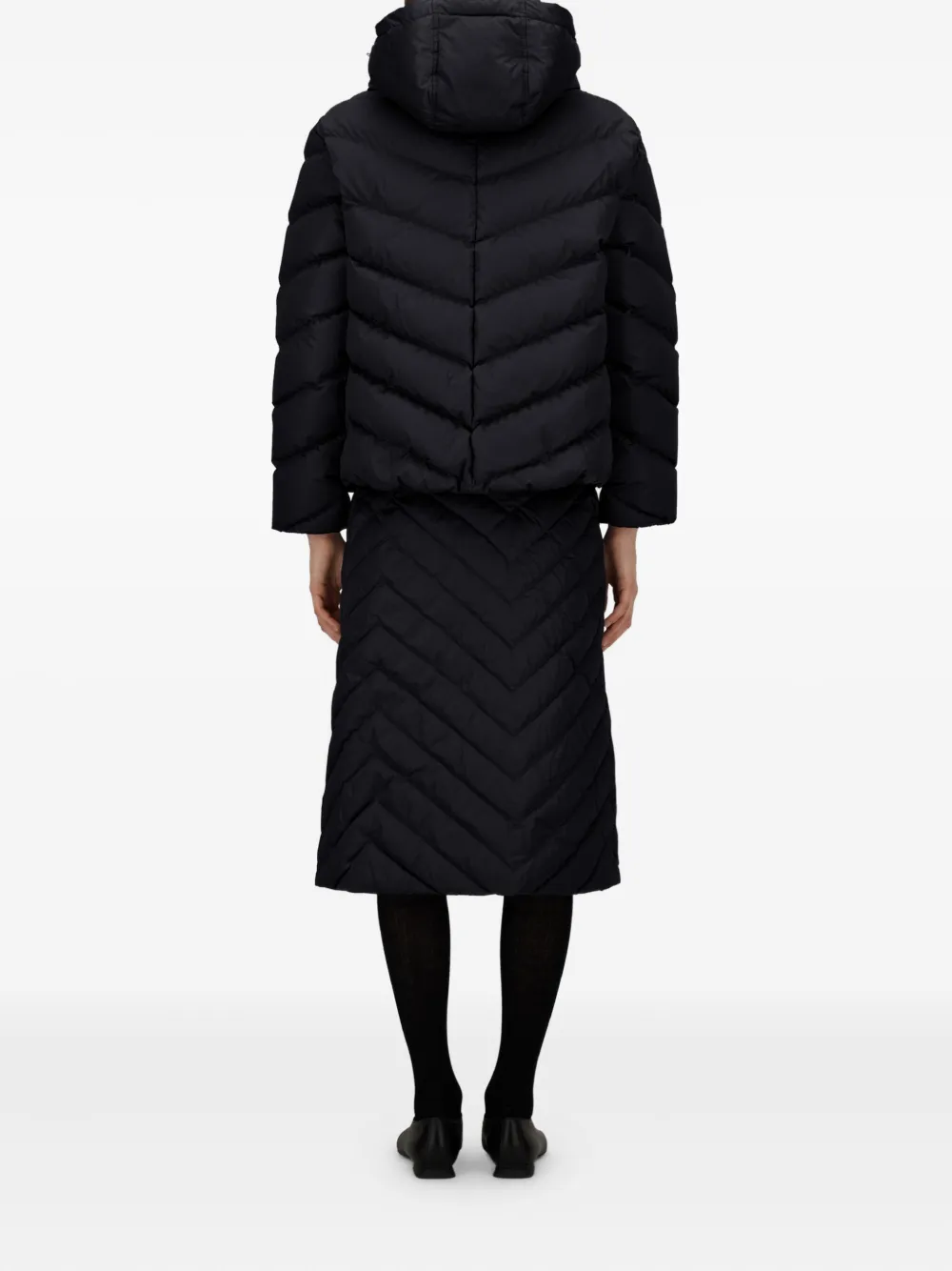 Herno Gevoerd jack met capuchon Zwart