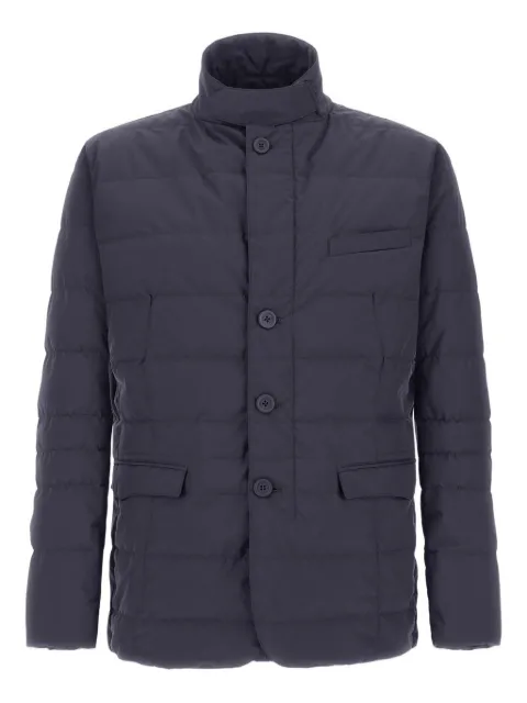 Herno quilted button-fastening jacket