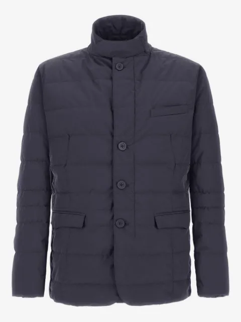Herno quilted button-fastening jacket