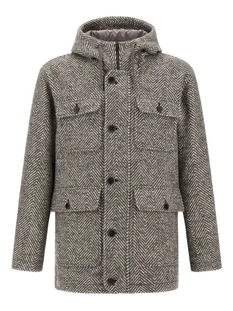 Herno herringbone hooded jacket