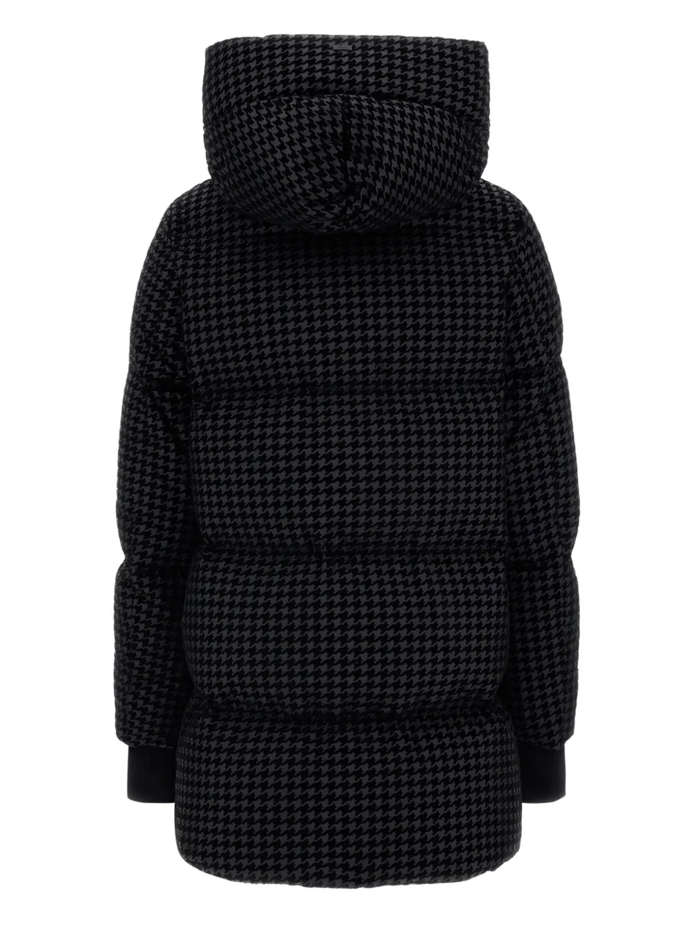 Herno Gewatteerd jack met pied-de-poule print Zwart