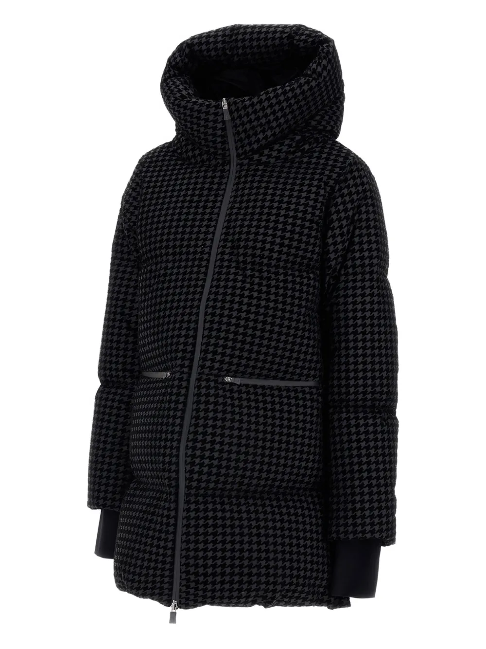 Herno Gewatteerd jack met pied-de-poule print Zwart