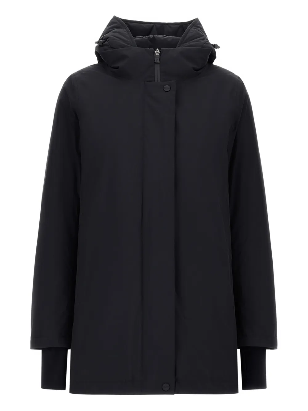 Herno Hooded A-shape Jacket In 2-layer Windstopper In Black