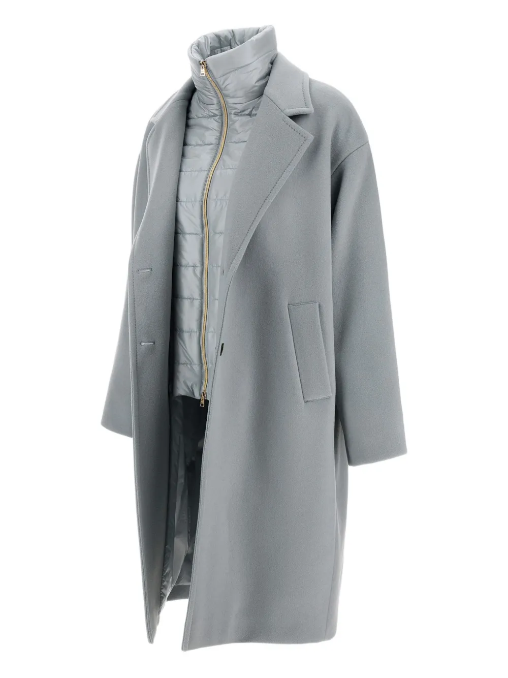Herno Velour Wool Cloth And Nylon Ultralight Coat In Gray