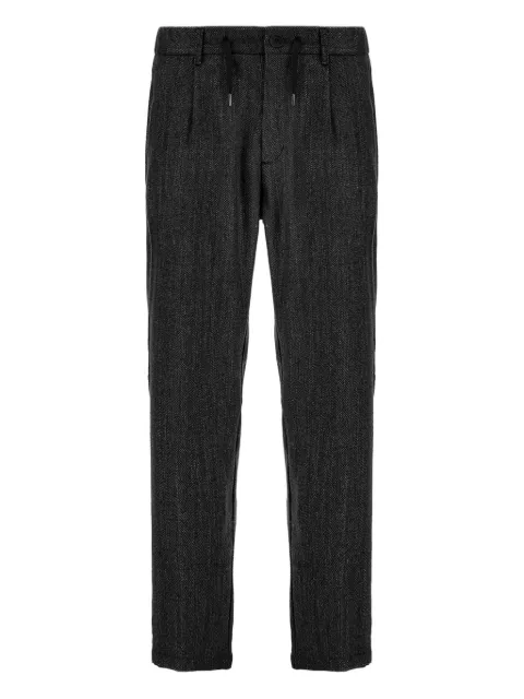 Herno pleated drawstring straight-leg trousers