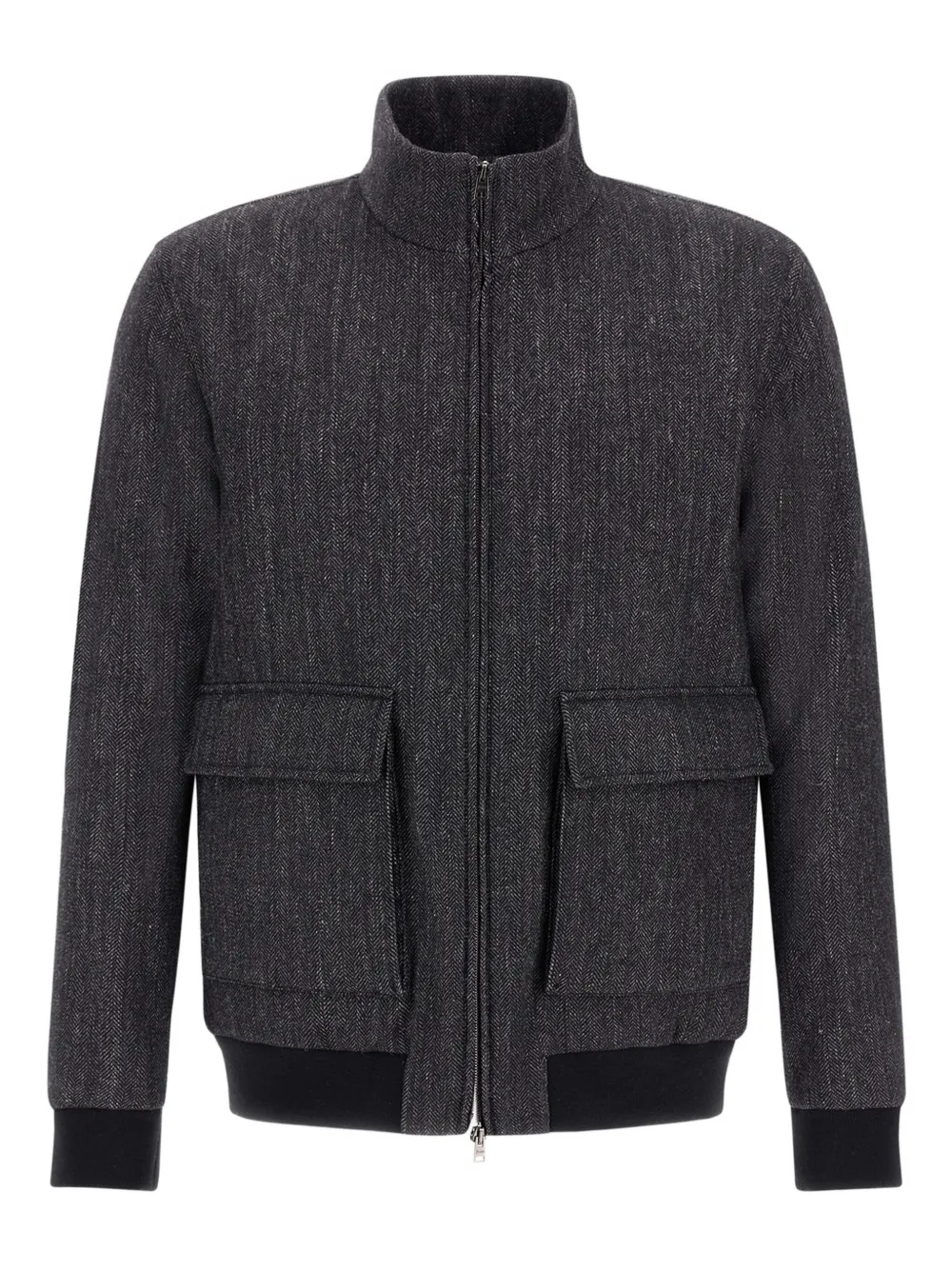 Herno Bomber con motivo a spina di pesce - Grigio