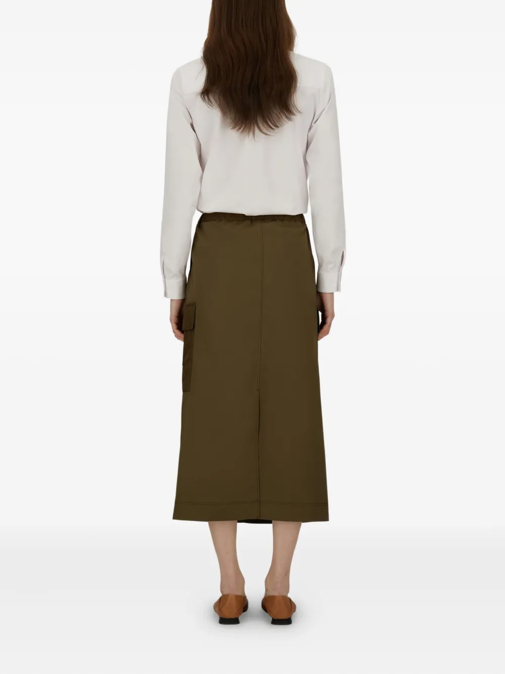  Herno Quilted-pocket Skirt - Brown 