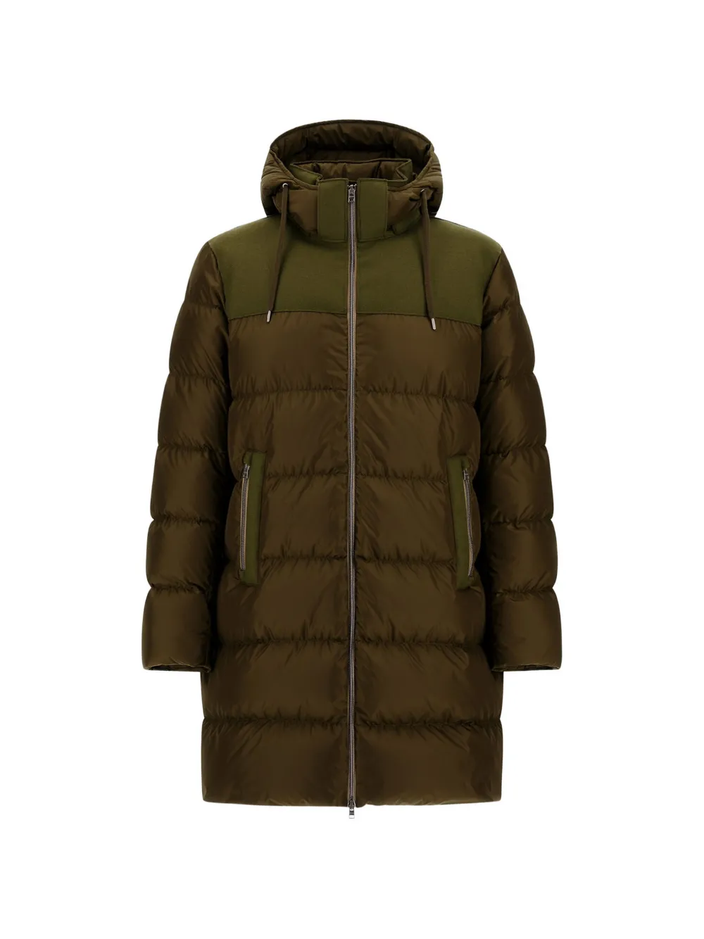 Herno Cappotto trapuntato con cappuccio - Verde