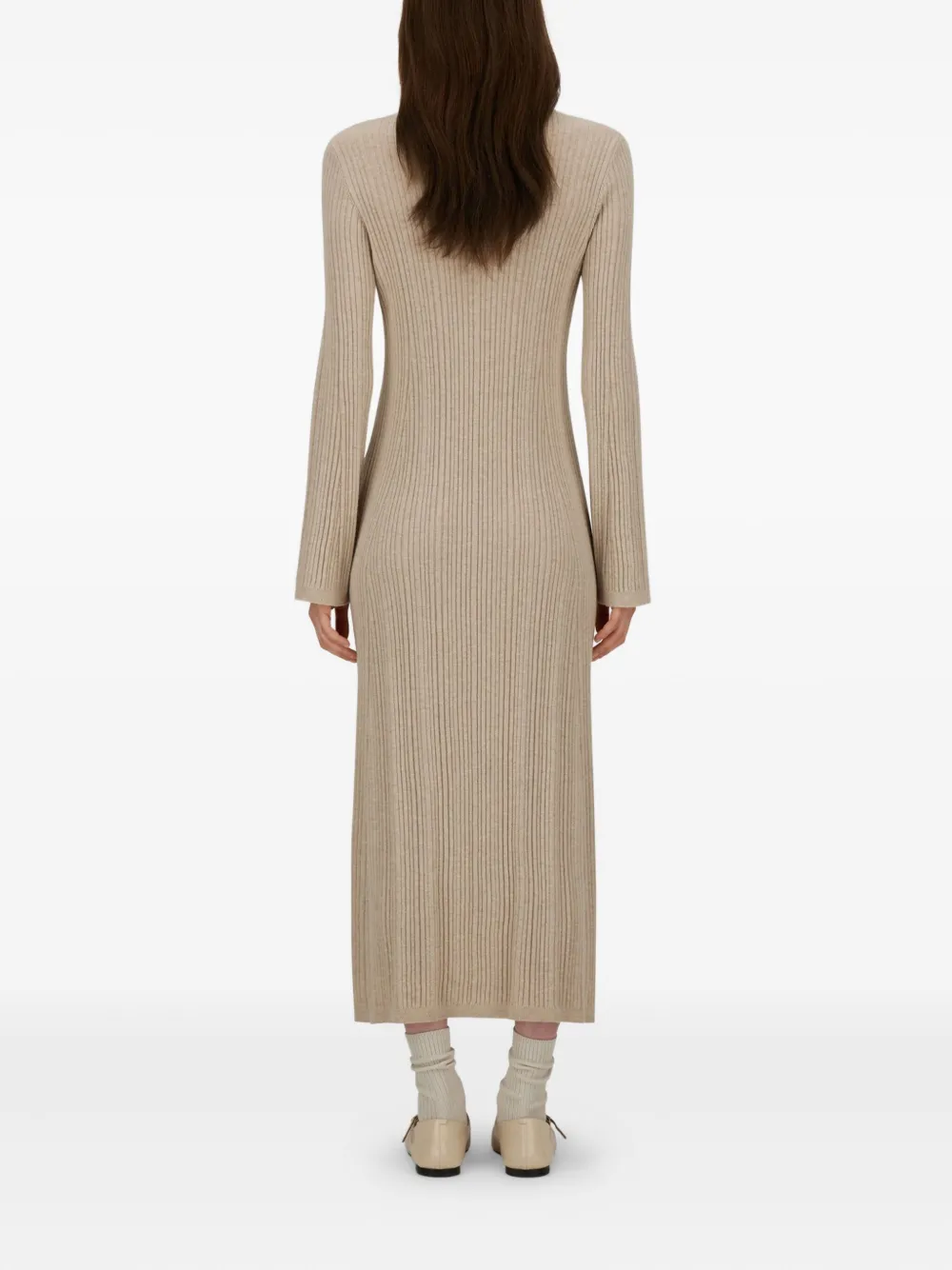  Herno Ribbed Midi Dress - Neutrals 