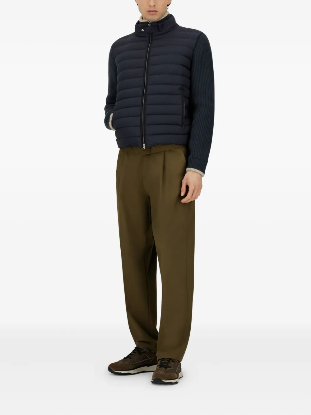 Herno Slim-fit Wool And Quilted Shell Down Jacket In Blue