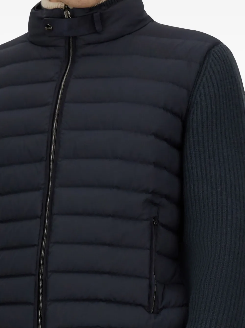Herno Slim-fit Wool And Quilted Shell Down Jacket In Blue