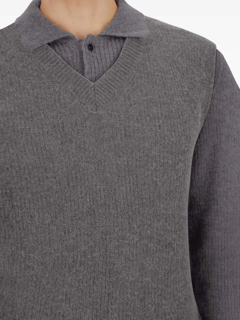 V-Neck Ribbed-Knit Vest