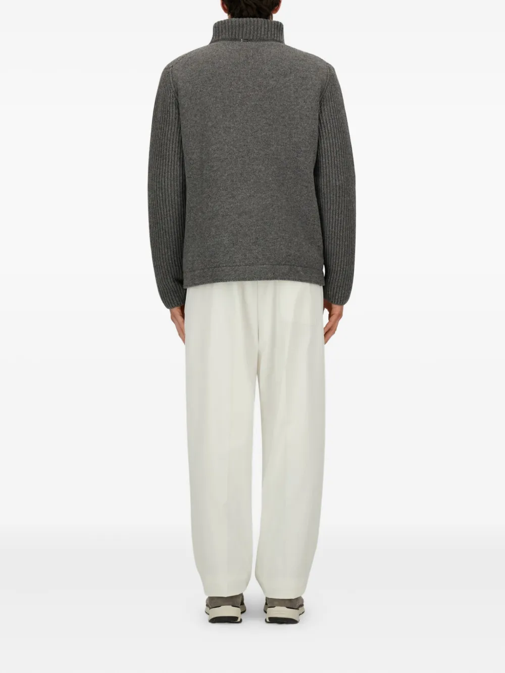 Herno Gerippter Cardigan Mit Stehkragen In Gray