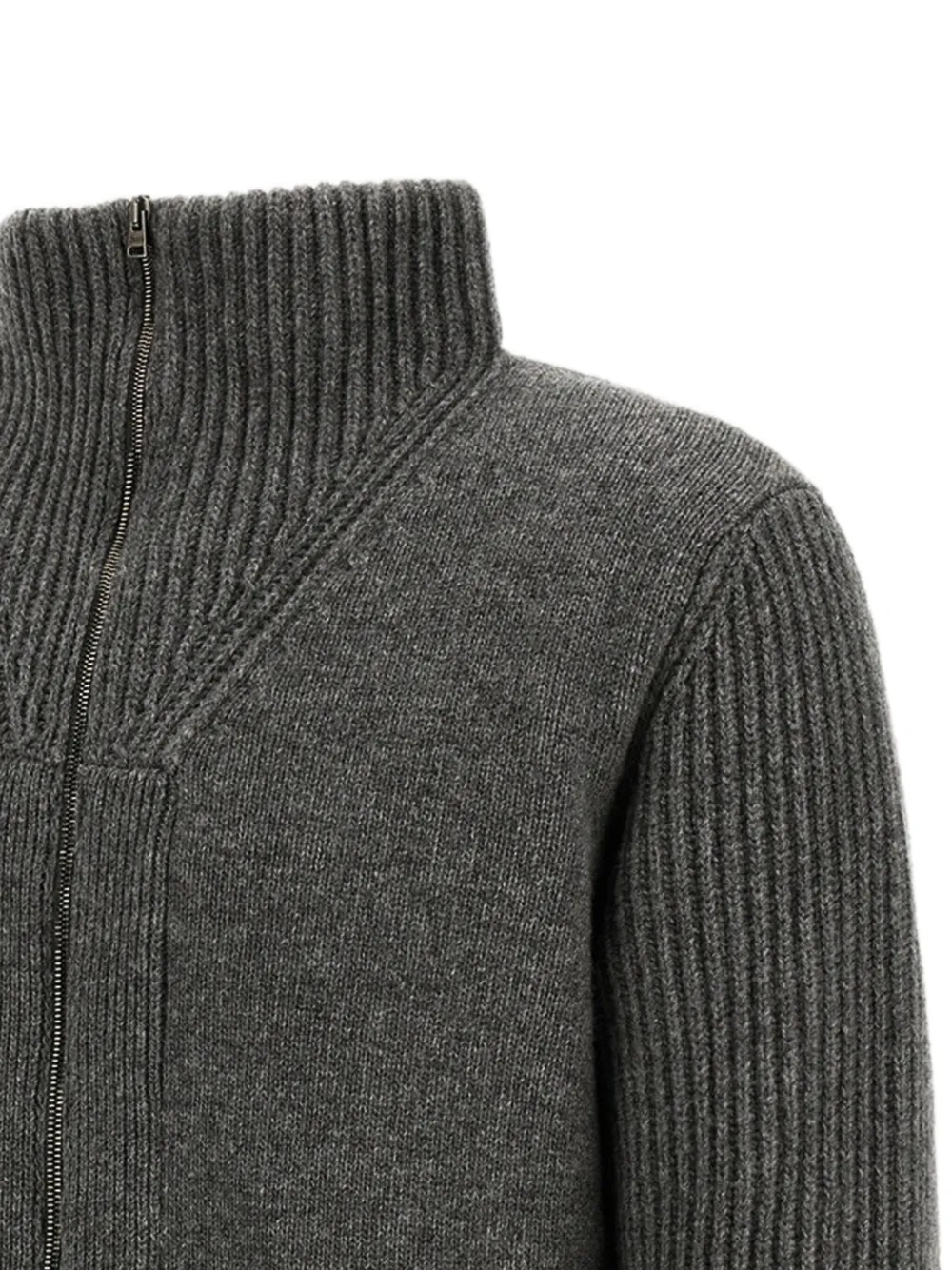 Herno Gerippter Cardigan Mit Stehkragen In Gray