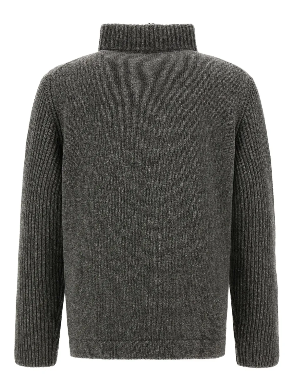 Herno Gerippter Cardigan Mit Stehkragen In Gray