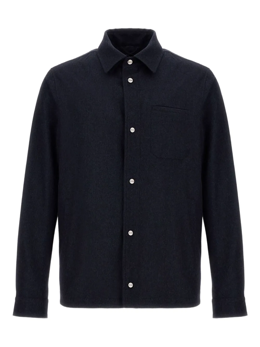 Herno button-fastening patch-pocket shirt jacket | Blue | Image 1