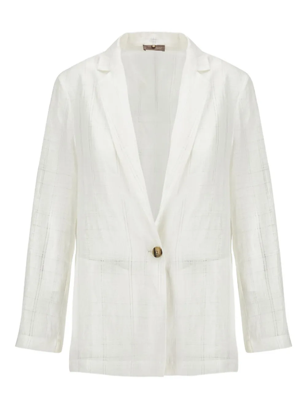 Herno Blazer con bottone singolo in lino - Bianco