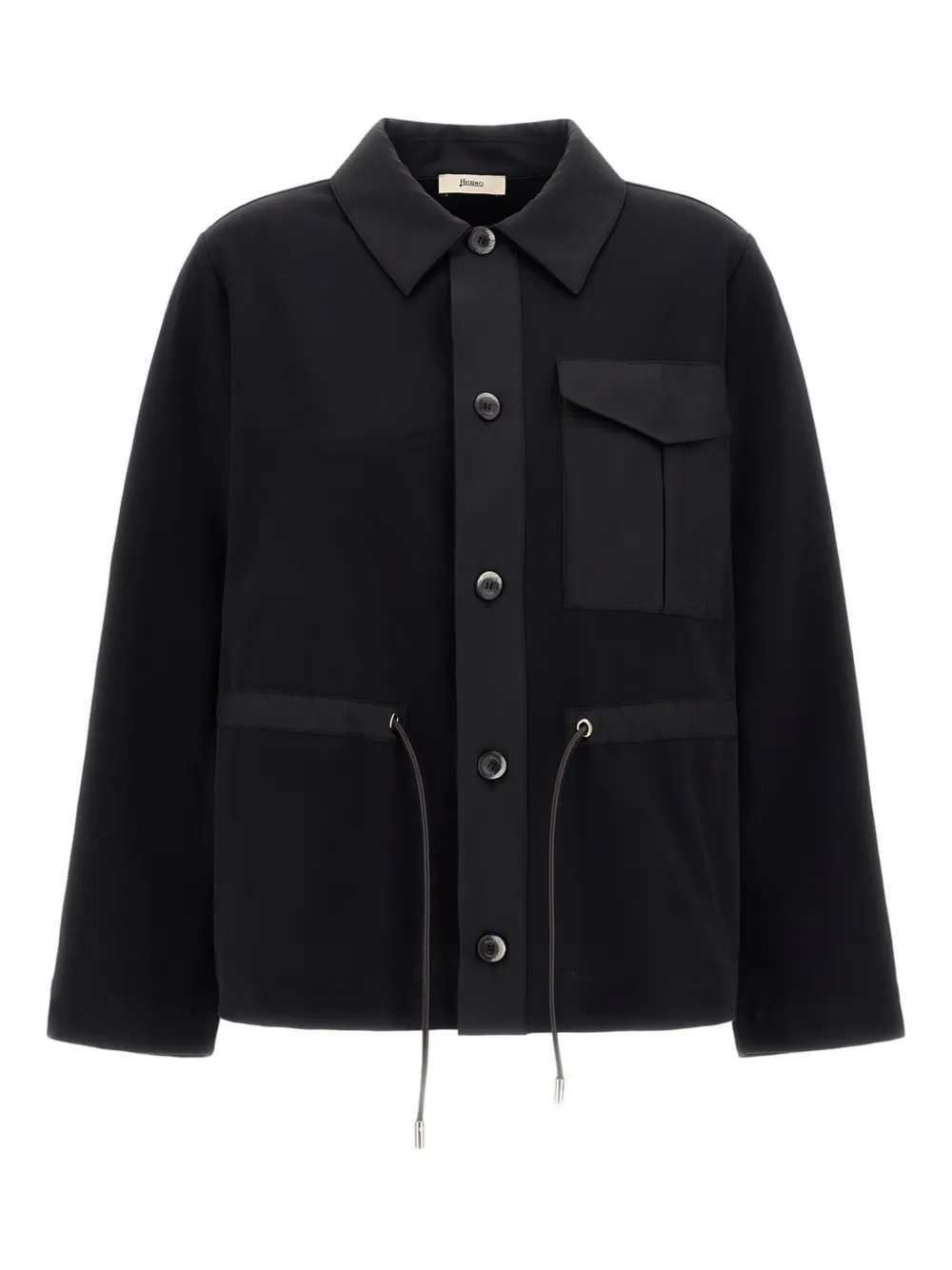 Herno drawstring pocket-detail shirt | Black | Image 1