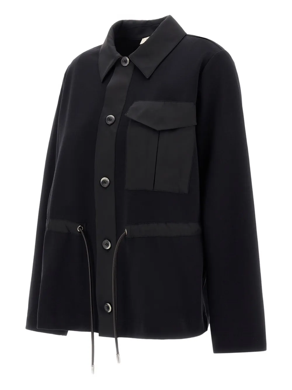 Herno Blouse met trekkoord en zakdetail Zwart