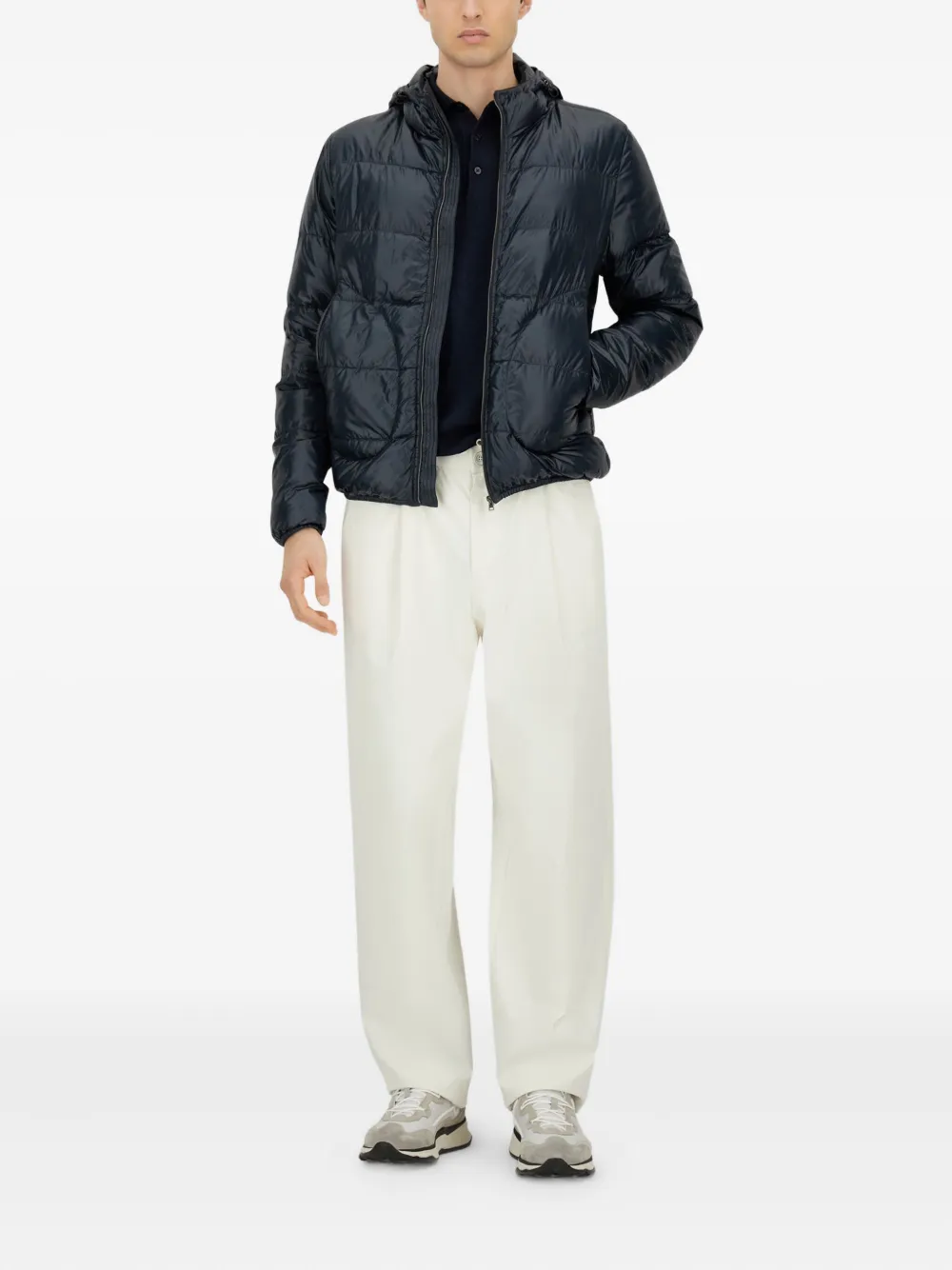 Herno Gevoerd jack met capuchon Blauw