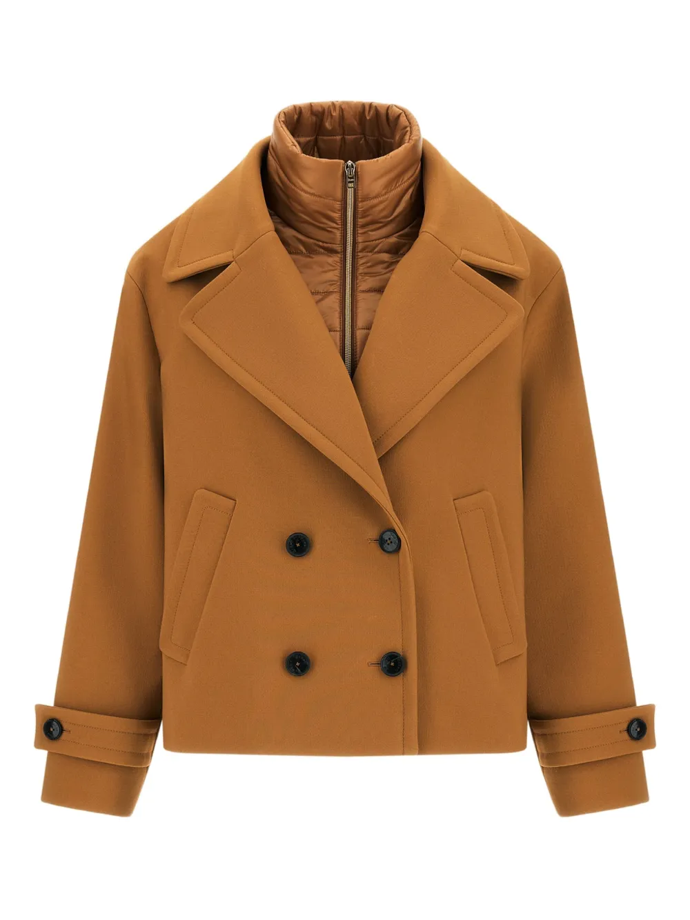 Herno 2 Layer Scuba And Nylon Ultralight Peacoat In Neutral