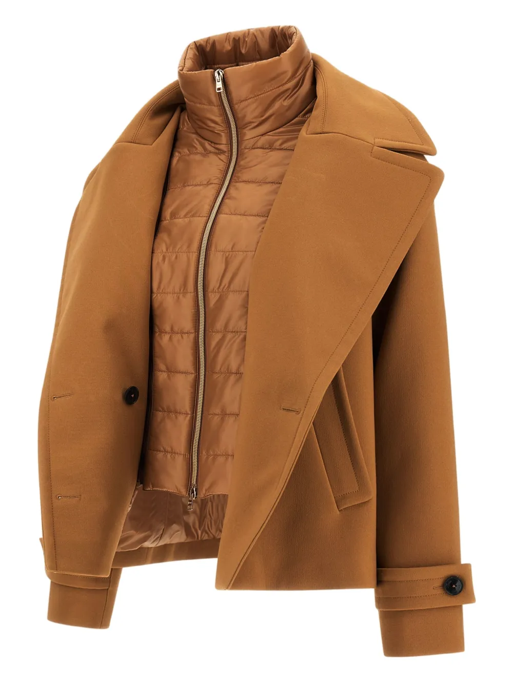 Herno 2 Layer Scuba And Nylon Ultralight Peacoat In Neutral