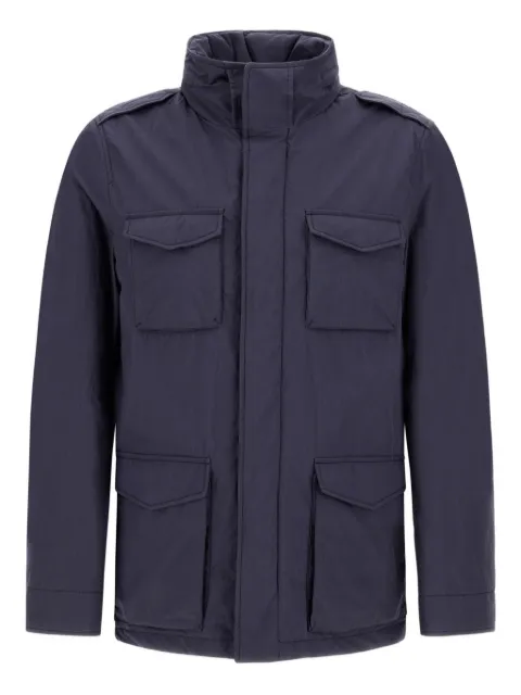 Herno stand-collar flap-pocket jacket