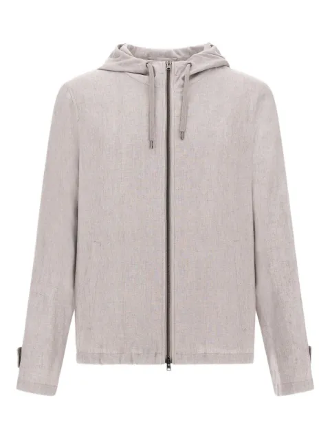 Herno hooded zip-front jacket