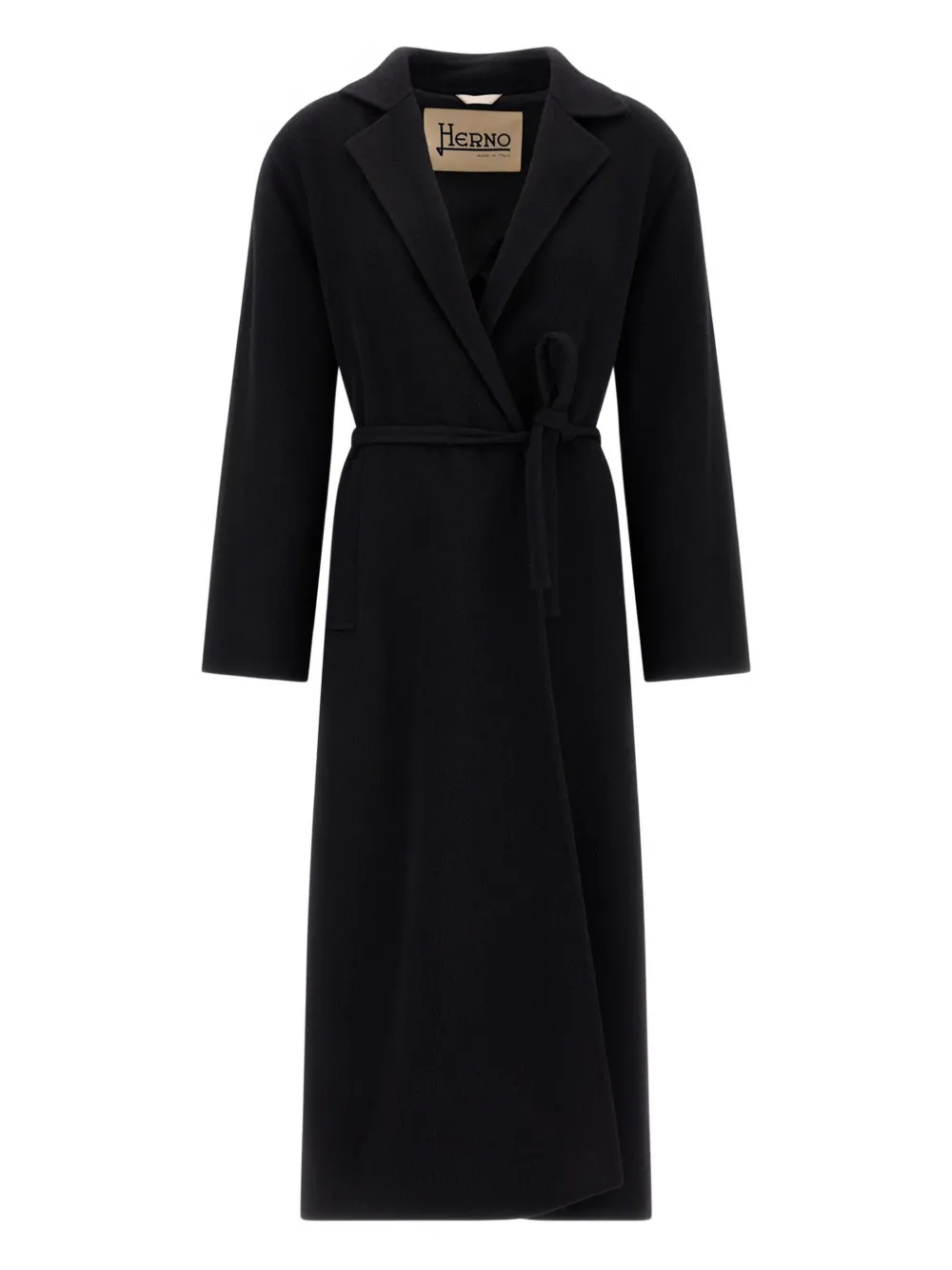 Herno Cappotto a portafoglio con cintura - Nero