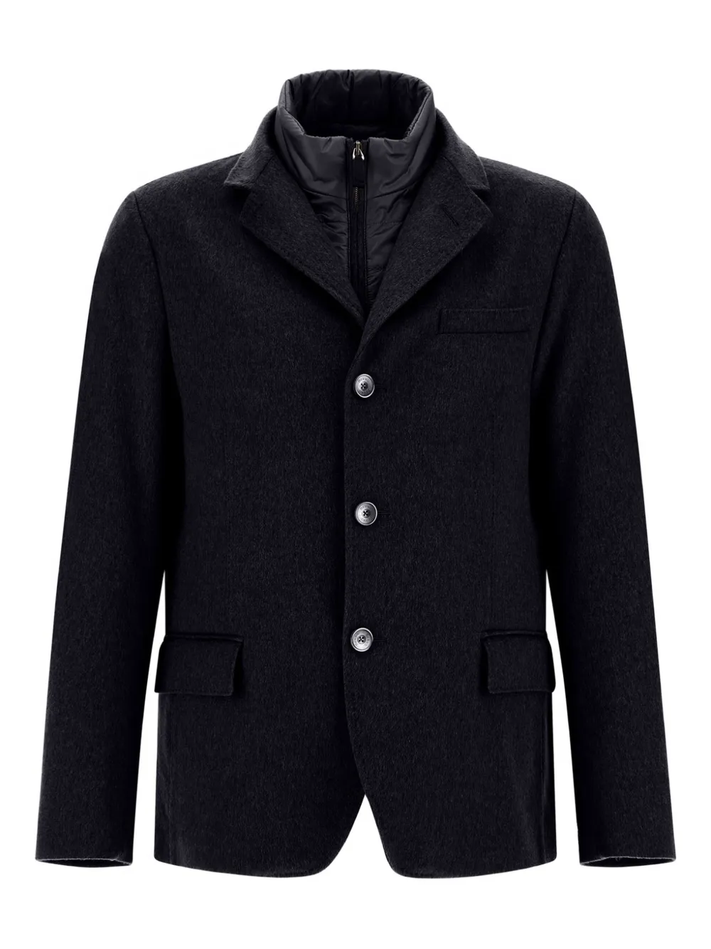 Herno Cashmere Padded Insert-detail Blazer In Blue