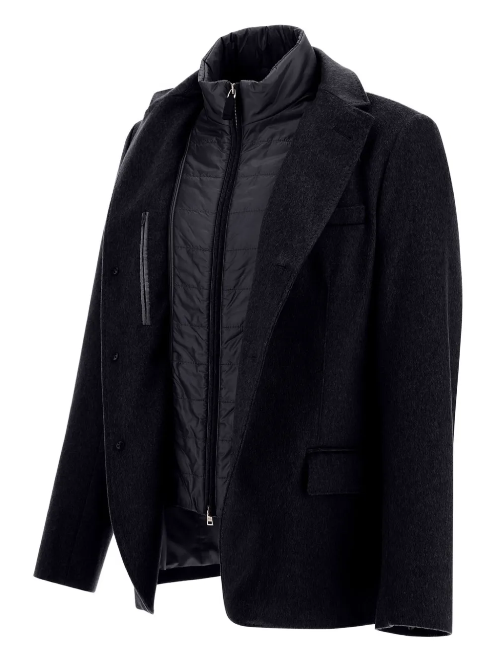 Herno Cashmere Padded Insert-detail Blazer In Blue