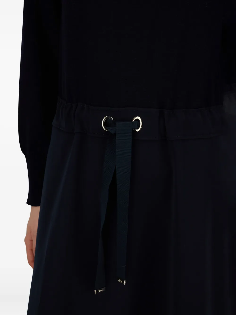 Herno Midi-jurk met col en trekkoordtaille Blauw