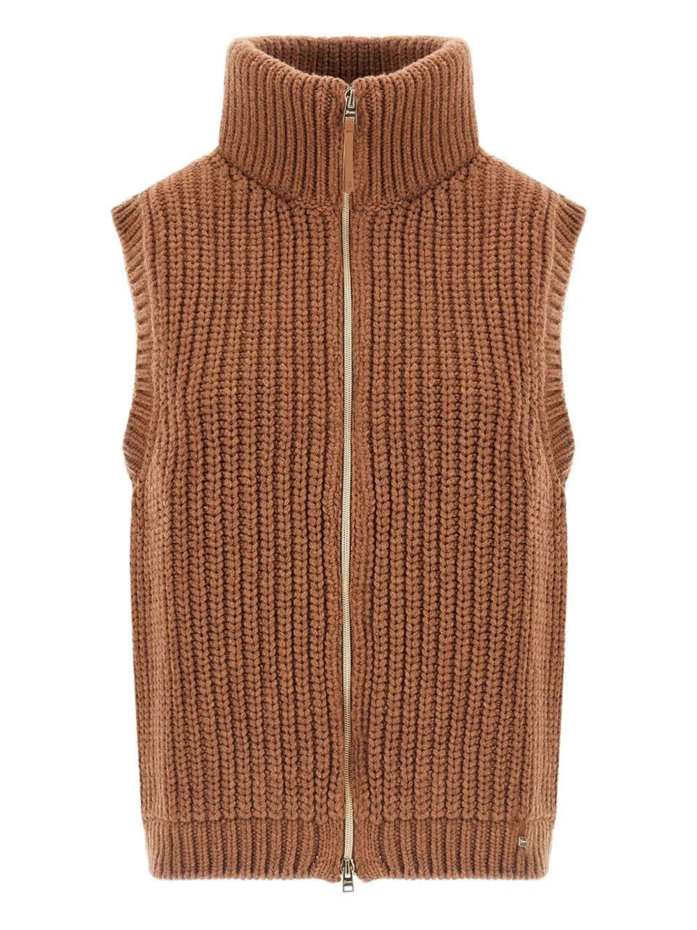 Herno Canotta a coste con collo alto - Marrone