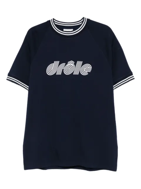 Drôle De Monsieur striped-trim raglan-sleeve T-shirt