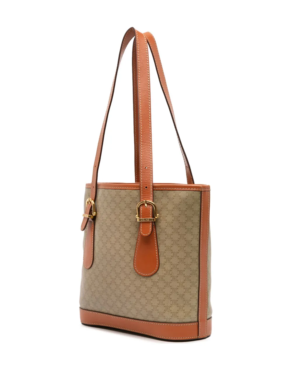 Pre-owned Celine 1995 Macadam Coated Canvas Tote Bag In Brown