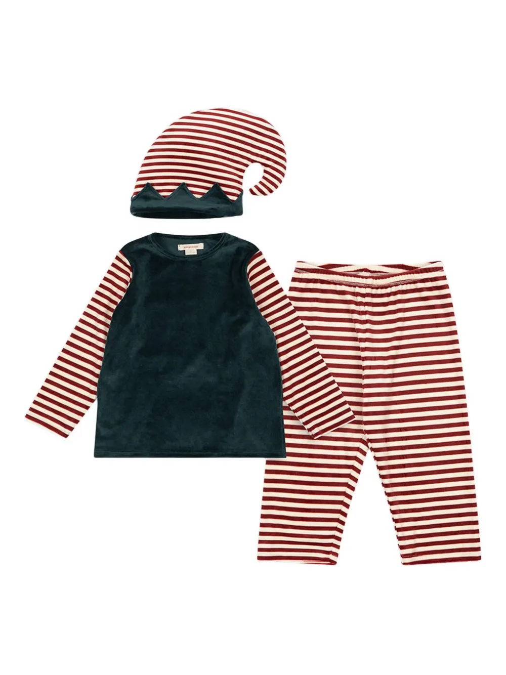 Konges Sløjd Conjunto para bebê com listras | Vermelho | Image 1