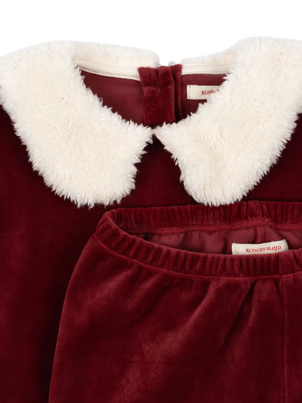  Konges Sløjd Faux-fur Trim Trousers - Red 