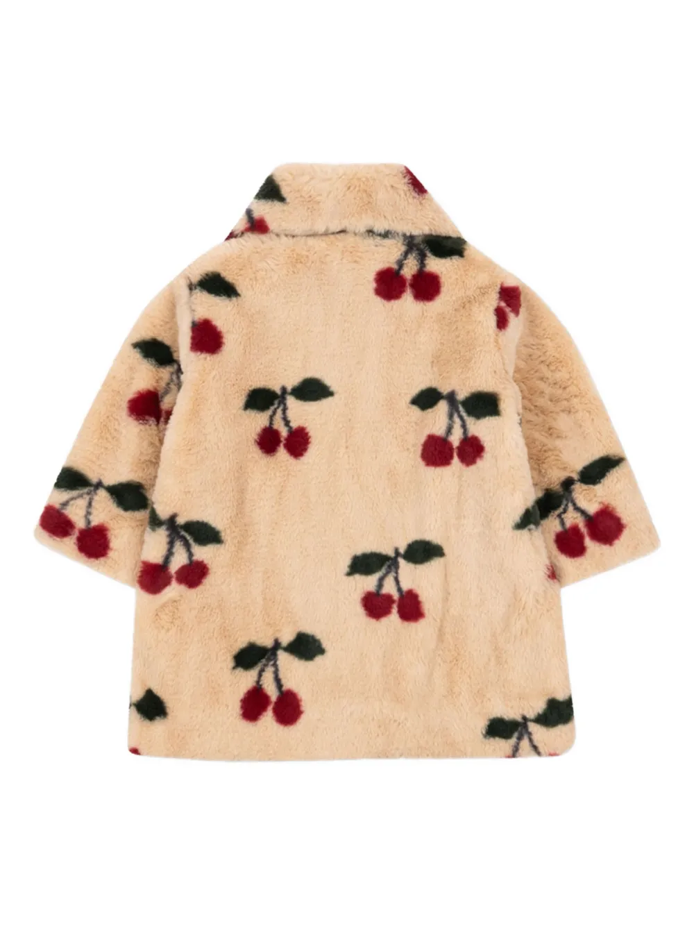 Konges Sløjd Cherry-print Buttoned Coat In Neutral