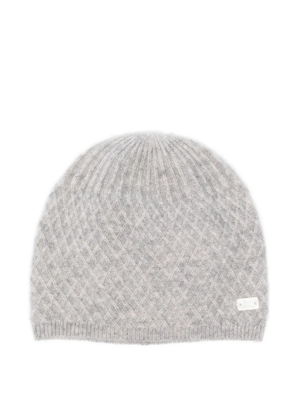 Tartine Et Chocolat Diamond-pattern Beanie In Gray