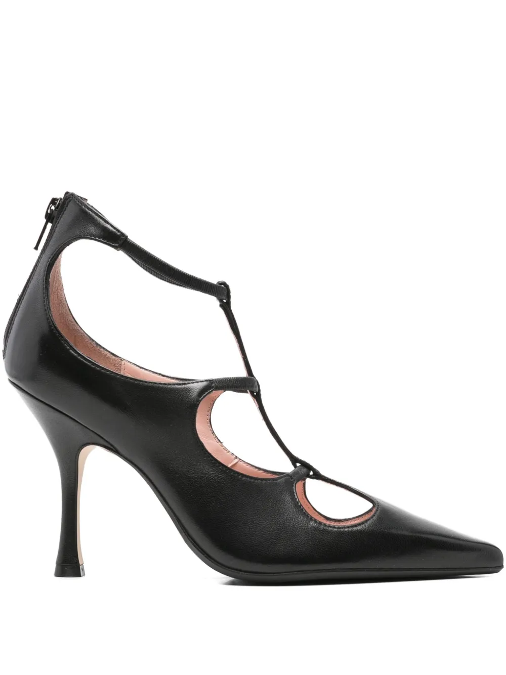 Anna F. cut-out pointed pumps Zwart