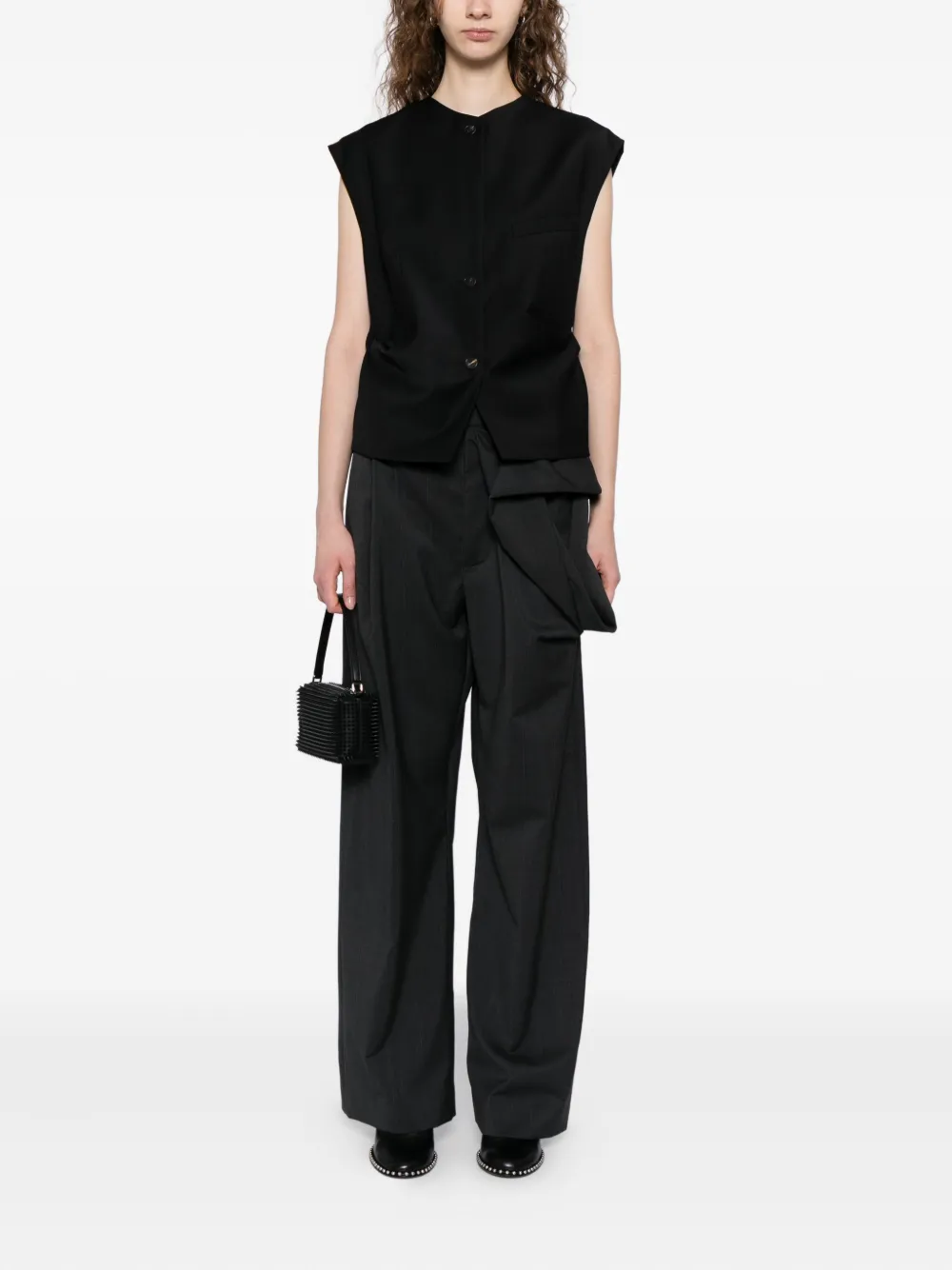 LITKOVSKA Straight broek met bloemdetail - Grijs