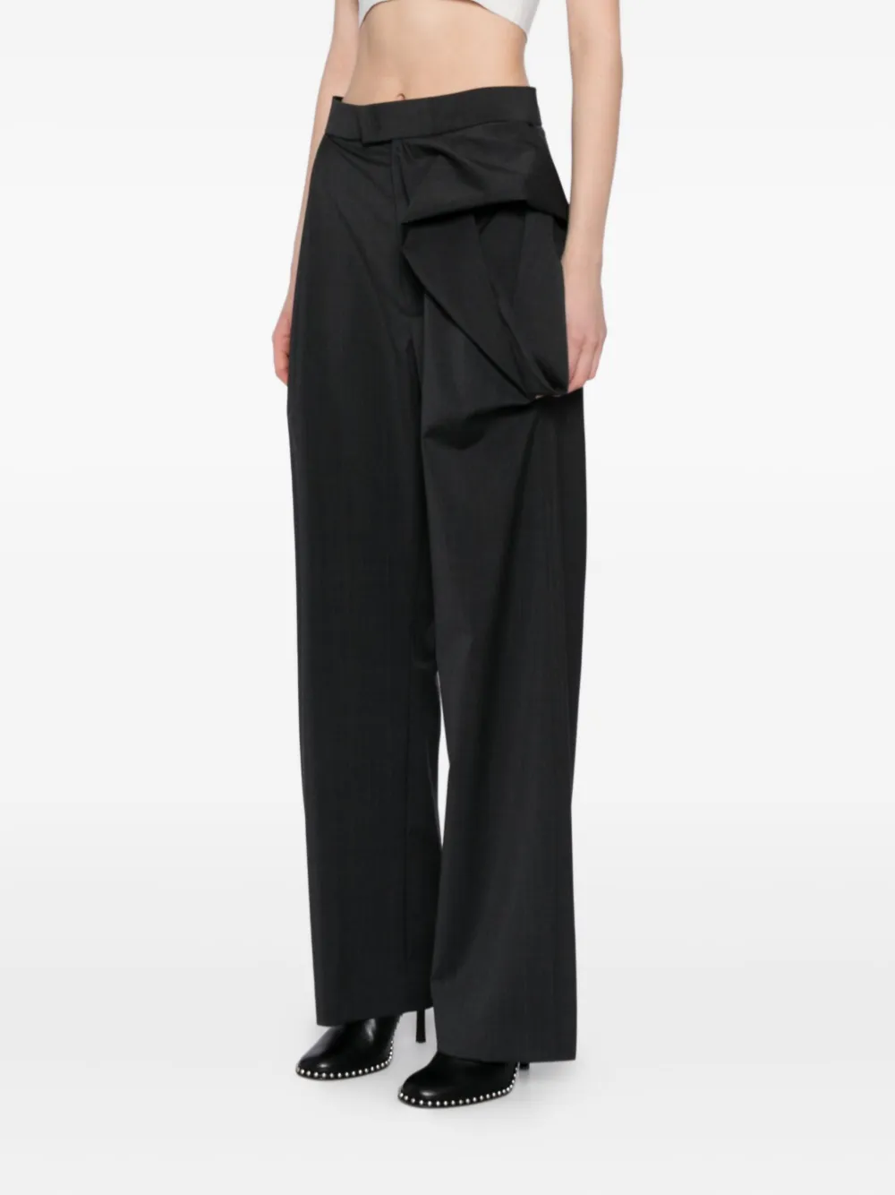 LITKOVSKA Straight broek met bloemdetail Grijs