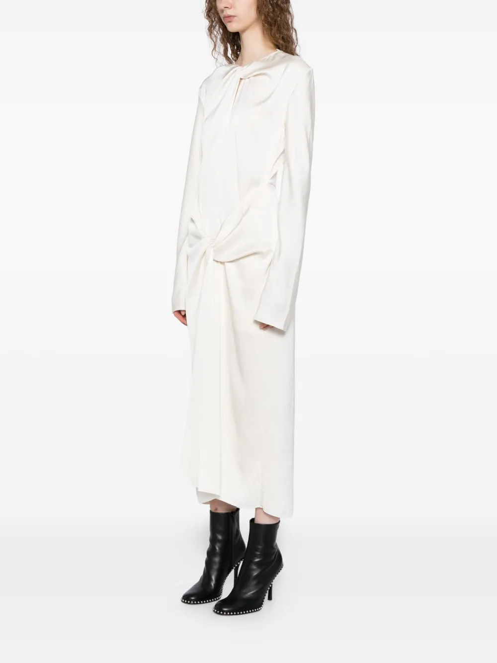 Litkovska Twisted Dress In Neutral