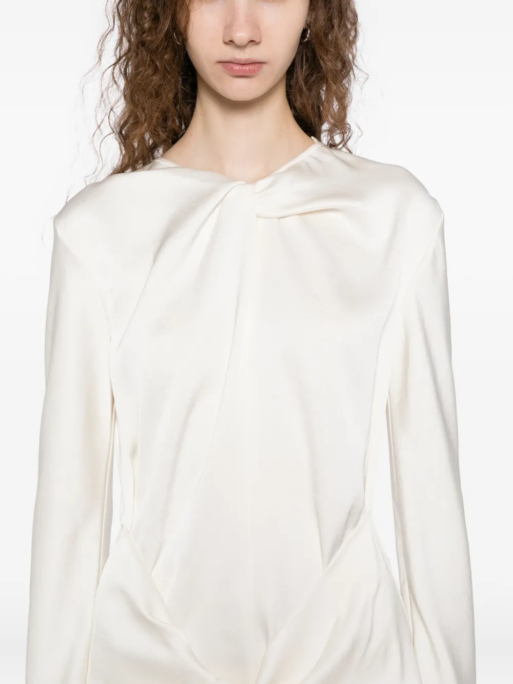 Litkovska Twisted Dress In Neutral