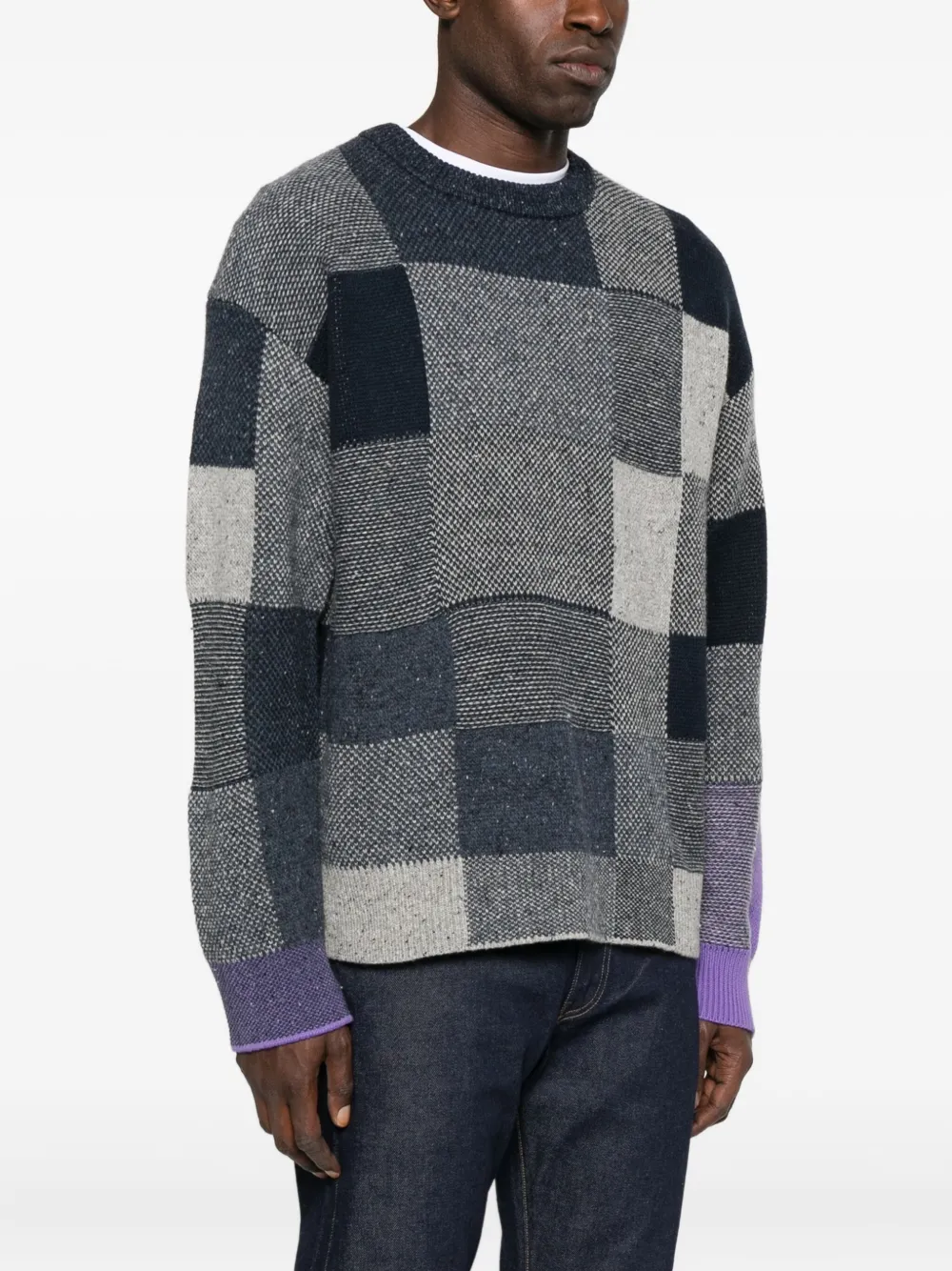 Paul Smith Patchwork-panelled Sweater In Gray