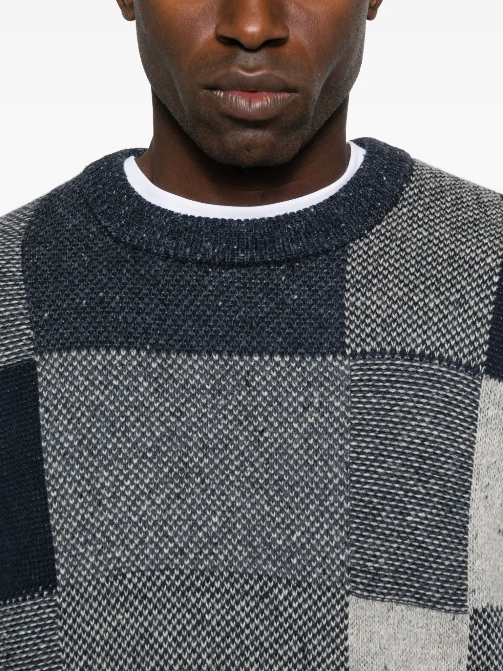 Paul Smith Patchwork-panelled Sweater In Gray