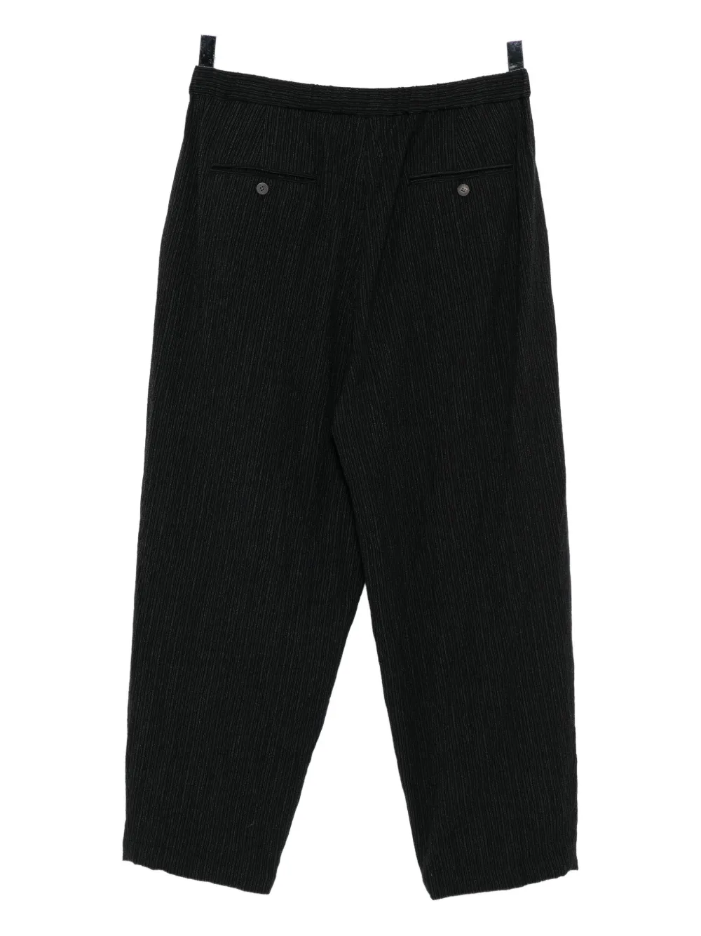 Calmlence Double Pleated Tapered Trousers In Black